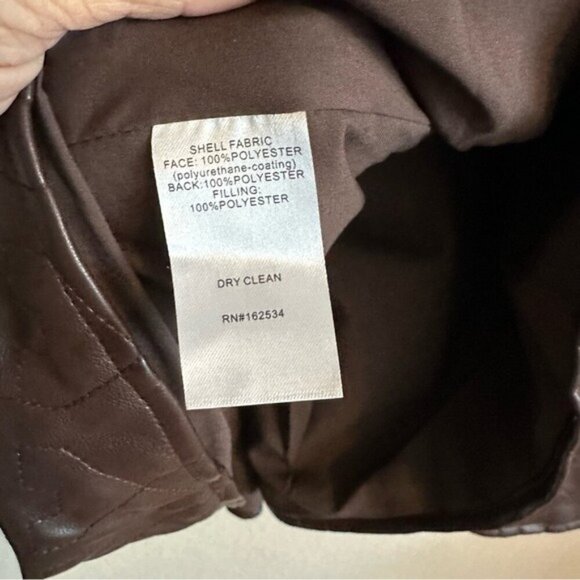 Emily McCarthy XXS Brown FX Leather Puff Sleeve Dress Matrix Steampunk Wet Look - Picture 14 of 16